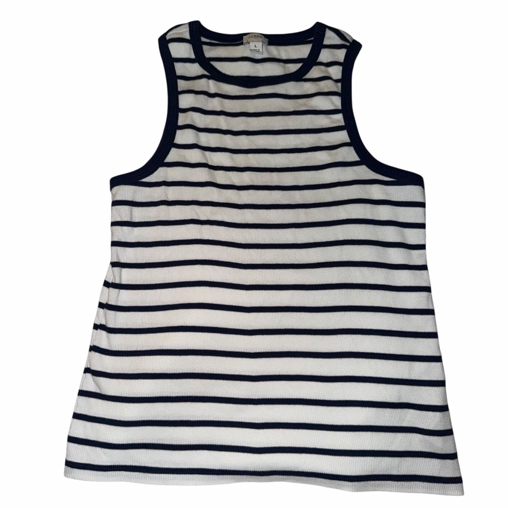 Womens Navy & White Striped Tank Top